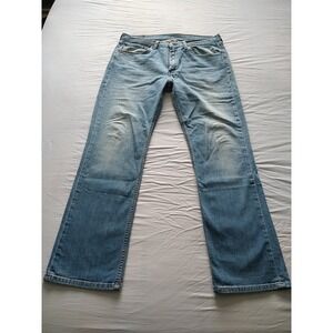 Levi's 514 Jeans Mens Size 36X32 Blue Straight Leg Fit Light Wash Denim